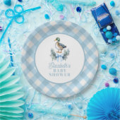 Blue Baby Boy Mallard Duck Baby Duck Pappteller (Party)