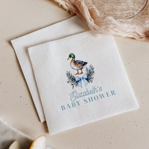Blue Baby Boy Mallard Duck Baby Duck Serviette