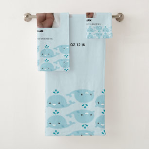 Blue Baby Boy Name Geburtsdatum Foto Baby Badhandtuch Set