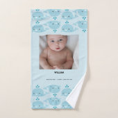 Blue Baby Boy Name Geburtsdatum | Foto Baby Badhandtuch Set (Handtuch)