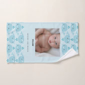 Blue Baby Boy Name Geburtsdatum | Foto Baby Badhandtuch Set (Handtuch)