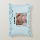 Blue Baby Boy Name Geburtsdatum | Foto Baby Dekokissen (Vorderseite(Vertikal))