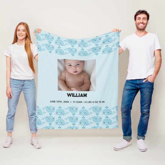 Blue Baby Boy Name Geburtsdatum | Foto Baby Fleecedecke (Beispiel)