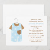 Blue Baby Boy Outfit Baby Dusche Einladung (Vorne/Hinten)