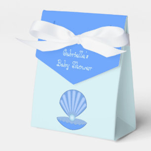 Blue Baby Boy Oyster Muschel und Pearl Baby Dusche Geschenkschachtel
