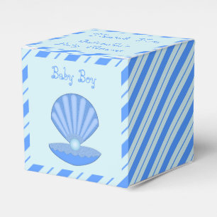 Blue Baby Boy Oyster Muschel und Pearl Baby Dusche Geschenkschachtel