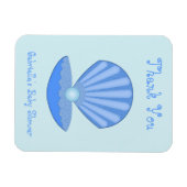 Blue Baby Boy Oyster Muschel und Pearl Baby Dusche Magnet (Horizontal)