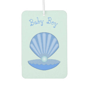 Blue Baby Boy Oyster Muschel und Pearl Custom Autolufterfrischer