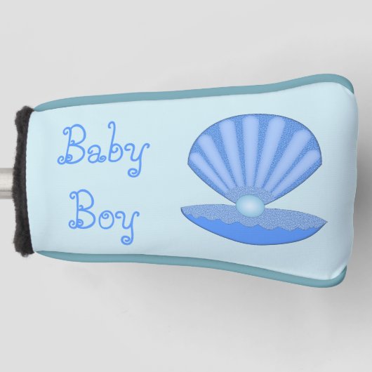 Blue Baby Boy Oyster Muschel und Pearl Custom Golf Headcover (Vorderseite)