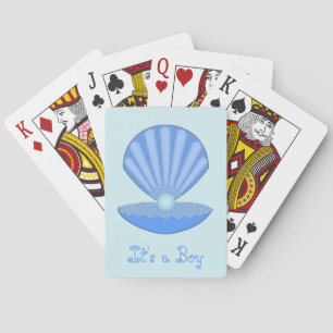 Blue Baby Boy Oyster Muschel und Pearl Custom Spielkarten