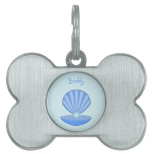 Blue Baby Boy Oyster Muschel und Pearl Pet Name Tiermarke