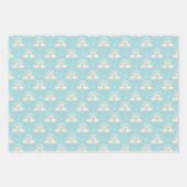 Blue Baby Boy Rainbow and Rabbit Geschenkpapier Set (Vorderseite)