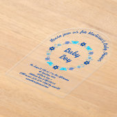 Blue Baby Boy Schmetterlinge und Blume Babydusche Acryleinladungen (Ablage )
