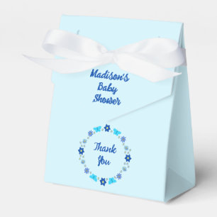 Blue Baby Boy Schmetterlinge und Blume Babydusche Geschenkschachtel