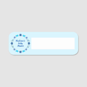 Blue Baby Boy Schmetterlinge und Blume Babydusche Namensschild