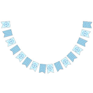 Blue Baby Boy Schmetterlinge und Blume Babydusche Wimpelkette