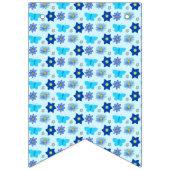 Blue Baby Boy Schmetterlinge und Blume Babydusche Wimpelkette (Zweite Fahne)