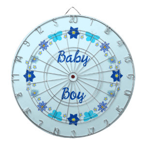 Blue Baby Boy Schmetterlinge und Blume Custom Dartscheibe