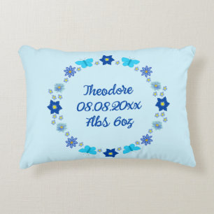 Blue Baby Boy Schmetterlinge und Blume Custom Dekokissen