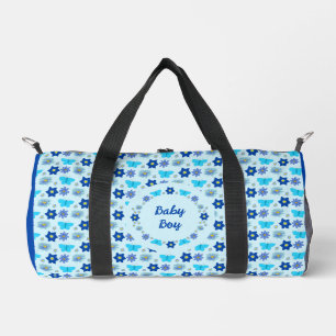 Blue Baby Boy Schmetterlinge und Blume Custom Duffle Bag