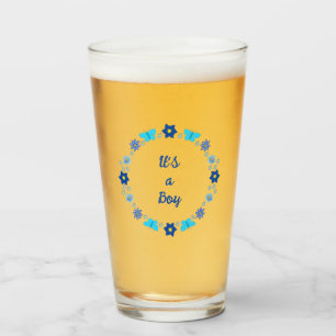 Blue Baby Boy Schmetterlinge und Blume Custom Glas