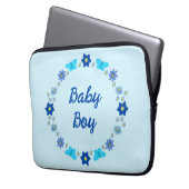 Blue Baby Boy Schmetterlinge und Blume Custom Laptopschutzhülle (Vorderseite Links)