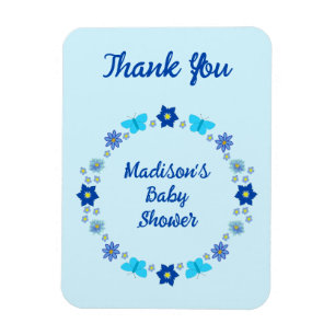 Blue Baby Boy Schmetterlinge und Blume Custom Magnet
