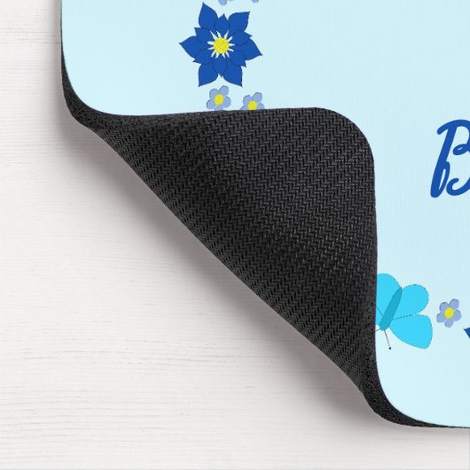 Blue Baby Boy Schmetterlinge und Blume Custom Mousepad (Ecke)