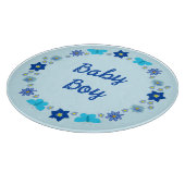 Blue Baby Boy Schmetterlinge und Blume Custom Schneidebrett (Ecke)