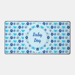 Blue Baby Boy Schmetterlinge und Blume Custom Schreibtischunterlage