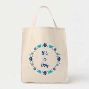 Blue Baby Boy Schmetterlinge und Blume Custom Tragetasche