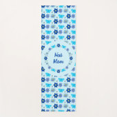 Blue Baby Boy Schmetterlinge und Blume Custom Yogamatte (Vorderseite)