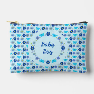 Blue Baby Boy Schmetterlinge und Blume Custom Zubehörtasche