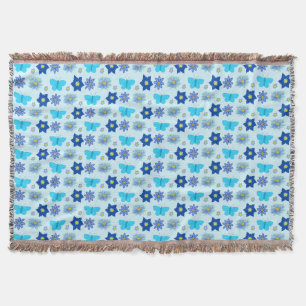 Blue Baby Boy Schmetterlinge und Blume Gemustert Decke