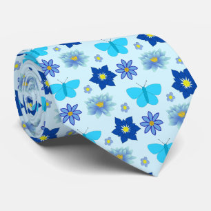Blue Baby Boy Schmetterlinge und Blume Gemustert Krawatte