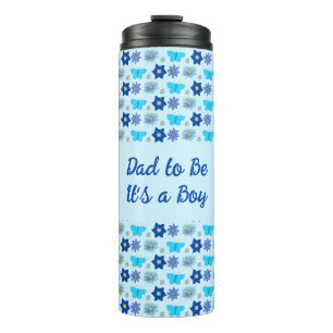 Blue Baby Boy Schmetterlinge und Blume Gemustert Thermosbecher
