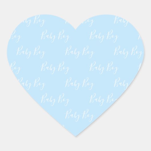 Blue Baby Boy Script Baby Script Heart Sticker (Vorderseite)