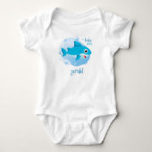 Blue Baby Boy Shark Baby Strampler (Vorderseite)