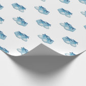 Blue Baby Boy Shoes Muster Geschenkpapier (Ecke)