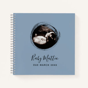 Blue Baby Boy Sonogram Ultrasound Pregnancy Book Notizblock
