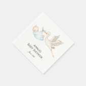 Blue Baby Boy Stork Baby Dusche Serviette (Ecke)