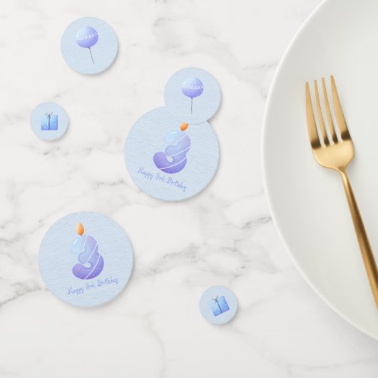 Blue Baby Boy Third Birthday Confetti Konfetti (Gruppe)