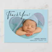 Blue Baby Boy Vielen Dank Postcard mit Foto Postkarte (Vorderseite)