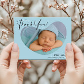 Blue Baby Boy Vielen Dank Postcard mit Foto Postkarte
