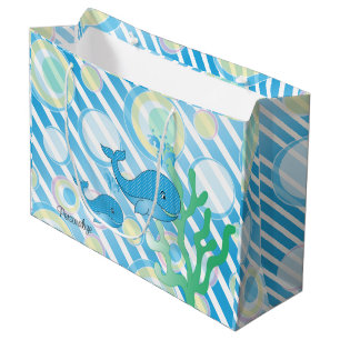 Blue Baby Boy Whale Große Geschenktüte