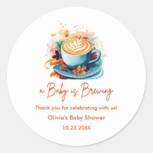 Blue Baby braut Kaffee Baby Shower Danke Runder Aufkleber