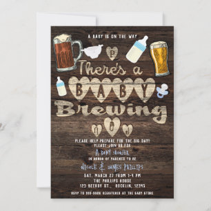 Blue Baby Brewing Beer Daddy wird Papa Paargeschen Einladung