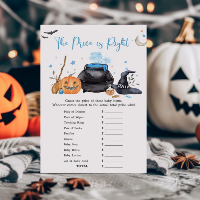 Blue Baby bricht den Preis ist das richtige Spiel (Baby is Brewing Baby Shower The Price is Right Game)