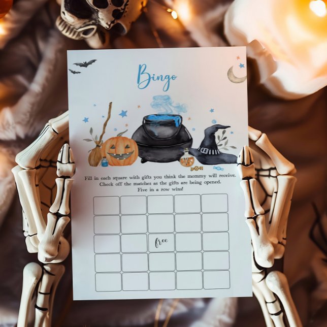 Blue Baby bricht Halloween Bingo Game (Baby is Brewing Baby Shower Bingo Game)