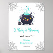 Blue Baby brütet Halloween Baby Dusche Begrüßung Poster (Vorne)